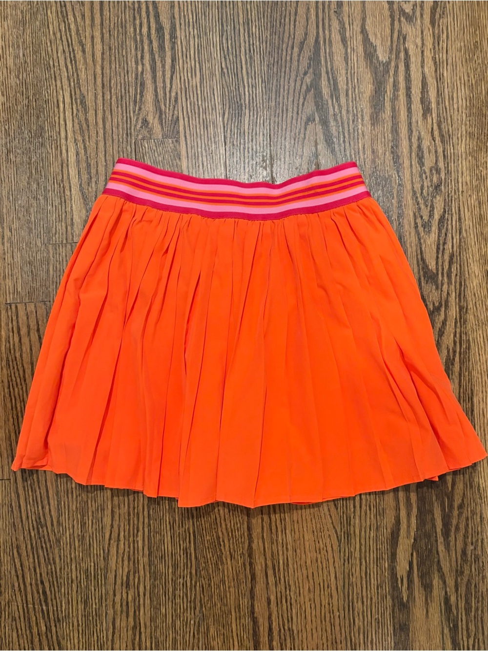 Orange Pleated Active Skort
